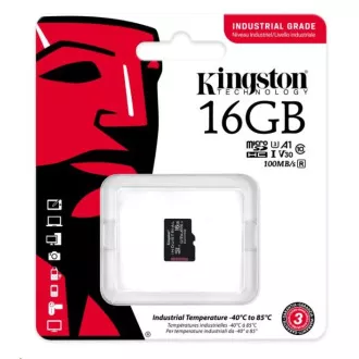 Kingston MicroSDHC karta 16GB Industrial C10 A1 pSLC Card Single Pack