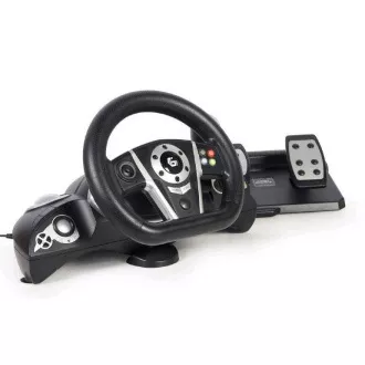 GEMBIRD Volant + pedály STR-M-01, PC/PS3/PS4/SWITCH