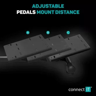 CONNECT IT držák na herní volant TitanFrame, řadící páku a pedály, černá CONNECT IT držák na herní volant TitanFrame, řadící páku a pedály, černá
