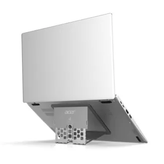 ACER notebook stand, slitina zinku a nerezové ocele, pouze 136g, pro notebooky do 15", stříbrný