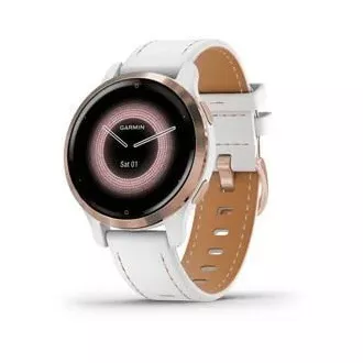 Garmin GPS sportovní hodinky Venu® 2S Rose Gold/White Leather Band Garmin GPS sportovní hodinky Venu® 2S Rose Gold/White Leather Band