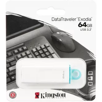 Kingston Flash Disk 64GB USB3.2 Gen 1 DataTraveler Exodia (White + Teal)
