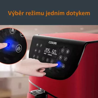 Cosori CP158-AF PREMIUM – 5.5L horkovzdušná fritéza + 5x špíz a gril. rošt, red