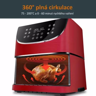 Cosori CP158-AF PREMIUM – 5.5L horkovzdušná fritéza + 5x špíz a gril. rošt, red