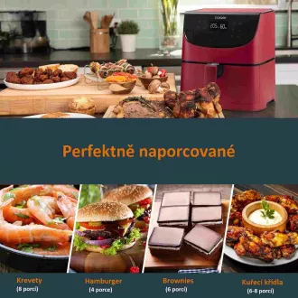 Cosori CP158-AF PREMIUM – 5.5L horkovzdušná fritéza + 5x špíz a gril. rošt, red