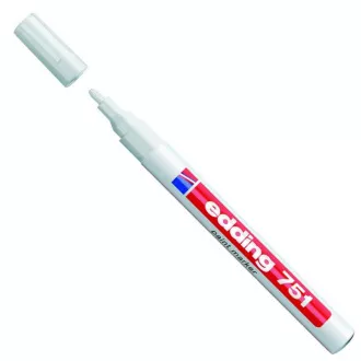 Popisovač Edding 751 lakový bílý válcový hrot 1-2mm Popisovač Edding 751 lakový bílý válcový hrot 1-2mm