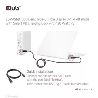 Club3D Dokovací stanice USB-C 12v1, 1xDP, 2xHDMI, 1xVGA, 2xUSB-C, 4xUSB, 1xRJ45, 1x3.5mm, šedá