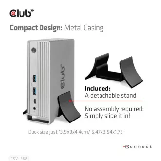 Club3D Dokovací stanice USB-C 12v1, 1xDP, 2xHDMI, 1xVGA, 2xUSB-C, 4xUSB, 1xRJ45, 1x3.5mm, šedá