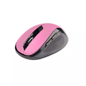 C-TECH myš WLM-02, černo-růžová, bezdrátová, 1600DPI, 6 tlačítek, USB nano receiver