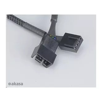 AKASA prodlužovací kabel k PWM ventilátoru, 30cm (4pin pro PWM, 3pin ventilátory), 4ks v balení