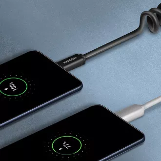 AXAGON BUCM-AM10TB, TWISTER kabel USB-C <-> USB-A, 0.6m, USB 2.0, 3A, ALU, tpe, černý