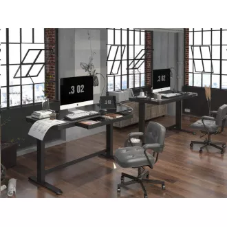 Delso WORKSTATION Elektrický výškově nastavitelný stůl černý Delso WORKSTATION Elektrický výškově nastavitelný stůl černý