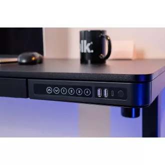 Delso WORKSTATION Elektrický výškově nastavitelný stůl černý Delso WORKSTATION Elektrický výškově nastavitelný stůl černý