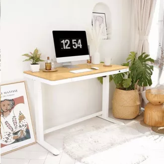 Delso WORKSTATION Elektrický výškově nastavitelný stůl dub/bílá Delso WORKSTATION Elektrický výškově nastavitelný stůl dub/bílá