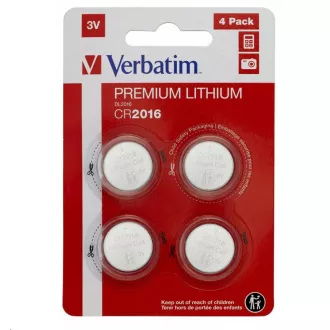 VERBATIM Lithium baterie CR2016 3V 4 Pack