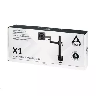 ARCTIC držák na monitor X1, ocel, matná černá