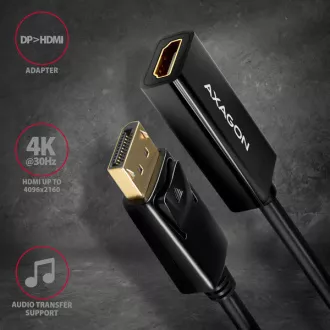 AXAGON RVD-HI14N, DisplayPort -> HDMI 1.4 redukce / adaptér, 4K/30Hz