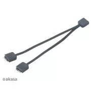 AKASA rozbočovač pro RGB LED 1x female/2x male, 2ks v balení, černá