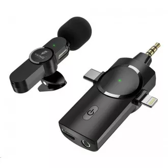 Viking bezdrátový mikrofon s klipem M360, konektor USB-C / Lightning / 3, 5 mm jack