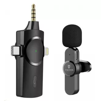 Viking bezdrátový mikrofon s klipem M360, konektor USB-C / Lightning / 3, 5 mm jack