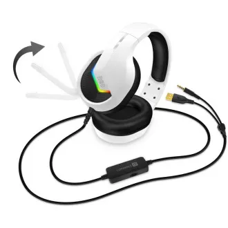 CONNECT IT NEO herní sluchátka s mikrofonem, 1xJack+USB, bílá