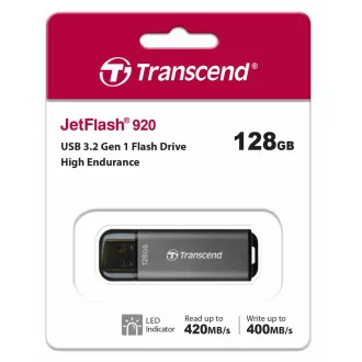 TRANSCEND Flash Disk 128GB JetFlash®920, TLC, USB 3.2 (R:420/W:400 MB/s) černý