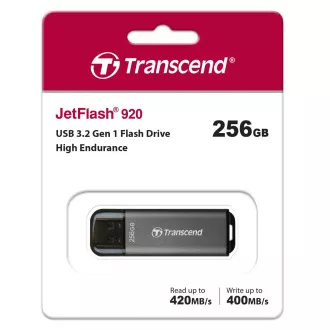 TRANSCEND Flash Disk 256GB JetFlash®920, TLC, USB 3.2 (R:420/W:400 MB/s) černý