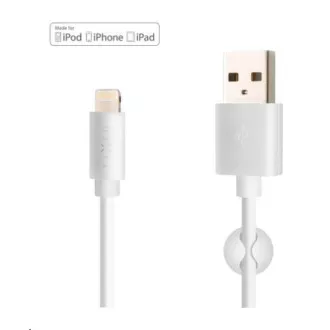 Fixed datový a nabíjecí kabel, USB-A -> Lightning (MFI), 20 W, délka 1 m, bílá