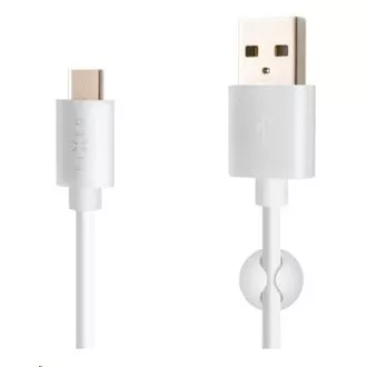 Fixed datový a nabíjecí kabel, USB-A -> USB-C, 20 W, délka 1 m, bílá