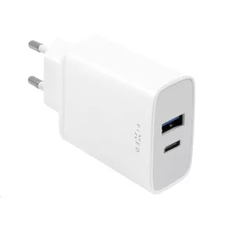 Fixed nabíječka do sítě, konektor USB-C + USB-A, podpora PD, 30 W, bílá Fixed nabíječka do sítě, konektor USB-C + USB-A, podpora PD, 30 W, bílá