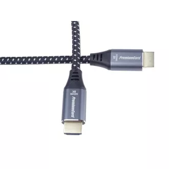 PREMIUMCORD Kabel HDMI 2.1 High Speed + Ethernet kabel 8K@60Hz, zlacené konektory, 2m