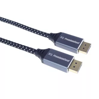 PREMIUMCORD Kabel DisplayPort 1.4 přípojný kabel, kovové a zlacené konektory, 1m