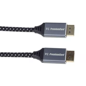 PREMIUMCORD Kabel DisplayPort 1.4 přípojný kabel, kovové a zlacené konektory, 1m