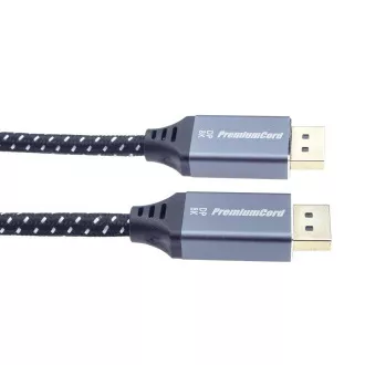 PREMIUMCORD Kabel DisplayPort 1.4 přípojný kabel, kovové a zlacené konektory, 1m