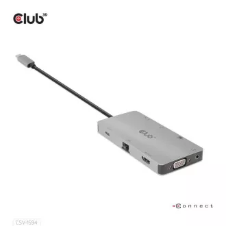 Club3D hub USB-C, 9-in-1 hub s HDMI, VGA, 2x USB Gen1 Type-A, RJ45, 100W PD Club3D hub USB-C, 9-in-1 hub s HDMI, VGA, 2x USB Gen1 Type-A, RJ45, 100W PD