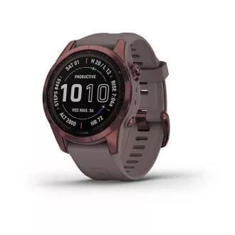 Garmin fenix 7s Sapphire Solar, Titan Dark Bronze/ Gray Silicone Band Garmin fenix 7s Sapphire Solar, Titan Dark Bronze/ Gray Silicone Band