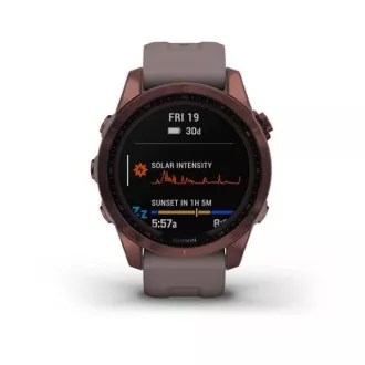 Garmin fenix 7s Sapphire Solar, Titan Dark Bronze/ Gray Silicone Band Garmin fenix 7s Sapphire Solar, Titan Dark Bronze/ Gray Silicone Band
