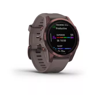 Garmin fenix 7s Sapphire Solar, Titan Dark Bronze/ Gray Silicone Band Garmin fenix 7s Sapphire Solar, Titan Dark Bronze/ Gray Silicone Band
