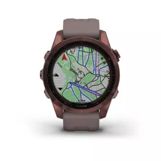 Garmin fenix 7s Sapphire Solar, Titan Dark Bronze/ Gray Silicone Band Garmin fenix 7s Sapphire Solar, Titan Dark Bronze/ Gray Silicone Band