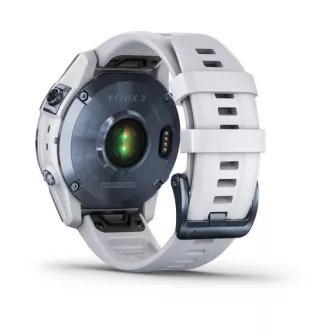 Garmin fenix 7 Sapphire Solar, Titan Blue/ White Silicone Band