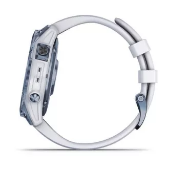 Garmin fenix 7 Sapphire Solar, Titan Blue/ White Silicone Band