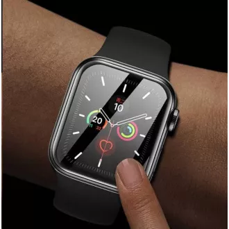 COTECi 4D sklo s celoplošným lepením s černým lemem pro Apple watch 41 mm