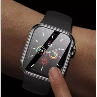 COTECi 4D sklo s celoplošným lepením s černým lemem pro Apple watch 45 mm