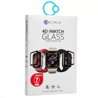 COTECi 4D sklo s celoplošným lepením s černým lemem pro Apple watch 45 mm