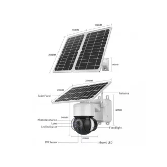 Viking solární outdoorová HD kamera HDs02 4G, bílá