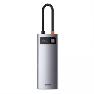 Baseus Metal Gleam Series 5v1 HUB Type-C (USB-C PD 100W, 3* USB 3.0, HDMI) šedá Baseus Metal Gleam Series 5v1 HUB Type-C (USB-C PD 100W, 3* USB 3.0, HDMI) šedá