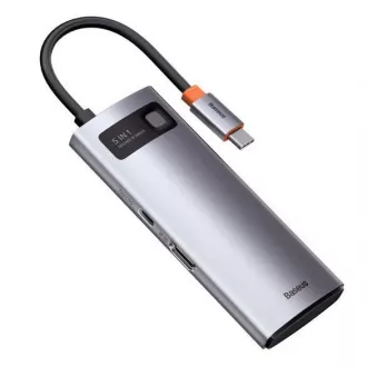 Baseus Metal Gleam Series 5v1 HUB Type-C (USB-C PD 100W, 3* USB 3.0, HDMI) šedá Baseus Metal Gleam Series 5v1 HUB Type-C (USB-C PD 100W, 3* USB 3.0, HDMI) šedá