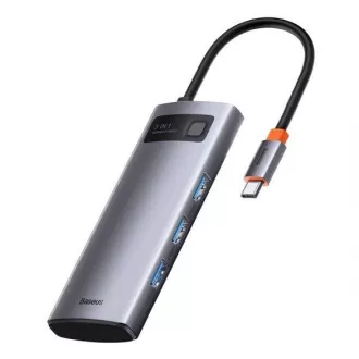 Baseus Metal Gleam Series 5v1 HUB Type-C (USB-C PD 100W, 3* USB 3.0, HDMI) šedá Baseus Metal Gleam Series 5v1 HUB Type-C (USB-C PD 100W, 3* USB 3.0, HDMI) šedá