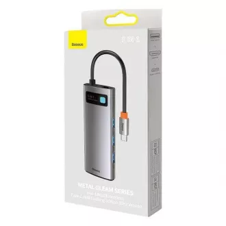 Baseus Metal Gleam Series 5v1 HUB Type-C (USB-C PD 100W, 3* USB 3.0, HDMI) šedá Baseus Metal Gleam Series 5v1 HUB Type-C (USB-C PD 100W, 3* USB 3.0, HDMI) šedá