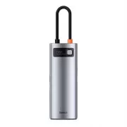 Baseus Metal Gleam Series 7v1 HUB Type-C (USB-C PD 100W, USB-C, 2* USB 3.0, HDMI, SD TF port) šedá